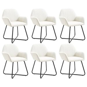 vidaXL Dining Chairs 6 pcs Cream Fabric