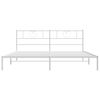vidaXL Metal Bed Frame without Mattress with Headboard White 193x203cm