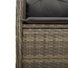 vidaXL Reclining Garden Chair with Cushions Grey Poly Rattan