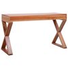 vidaXL Computer Desk Natural 132x47x77 cm Solid Mahogany Wood