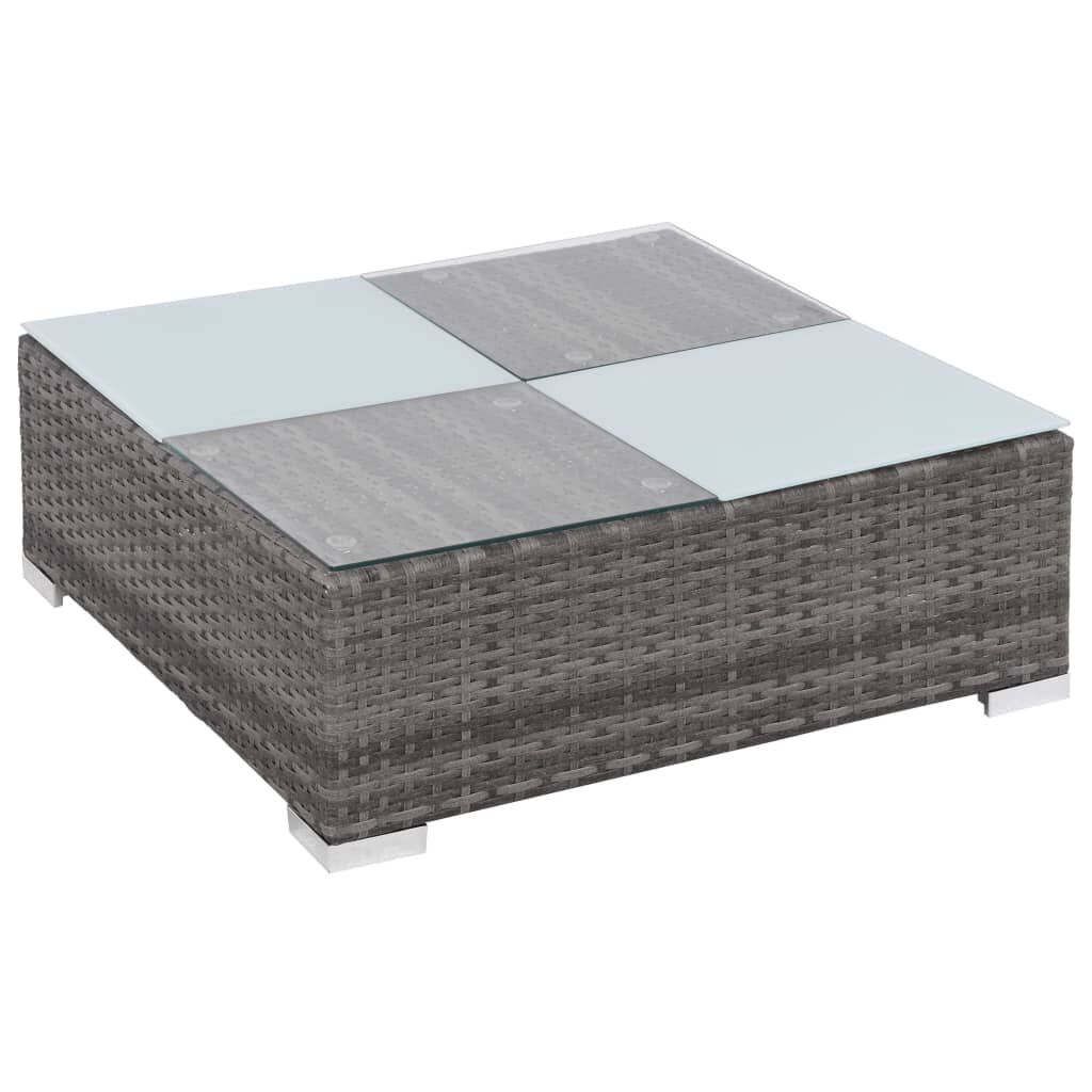 vidaXL 8 Piece Garden Lounge Set with Cushions Poly Rattan Grey