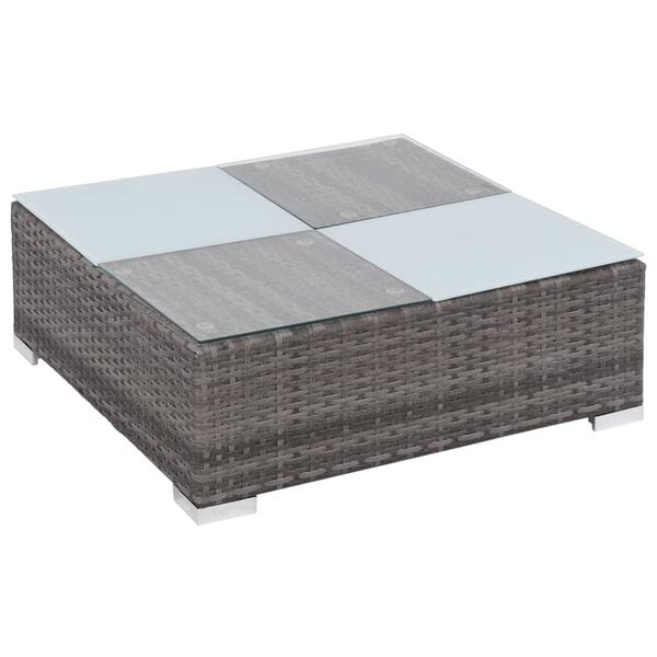 vidaXL 8 Piece Garden Lounge Set with Cushions Poly Rattan Grey