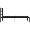 vidaXL Metal Bed Frame without Mattress with Headboard Black 100x190cm
