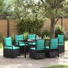vidaXL Garden Dining Set 7 pcs Black Poly Rattan