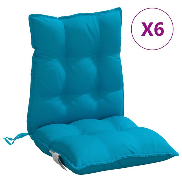 vidaXL Lowback Chair Cushions 6 pcs Light Blue Oxford Fabric