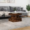 vidaXL Coffee Table with LED Lights Smoked Oak 50x50x40 cm