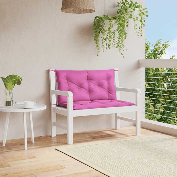 vidaXL Garden Bench Cushions 2pcs Pink 100x50x7cm Fabric