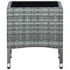 vidaXL Garden Table Grey 40x40x45 cm Poly Rattan