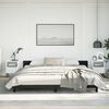 vidaXL Bed Frame without Mattress Black King Faux Leather