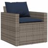 vidaXL 6 Piece Garden Sofa Set with Cushions Grey Poly Rattan