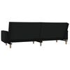 vidaXL 2-Seater Sofa Bed with Two Pillows Black Fabric