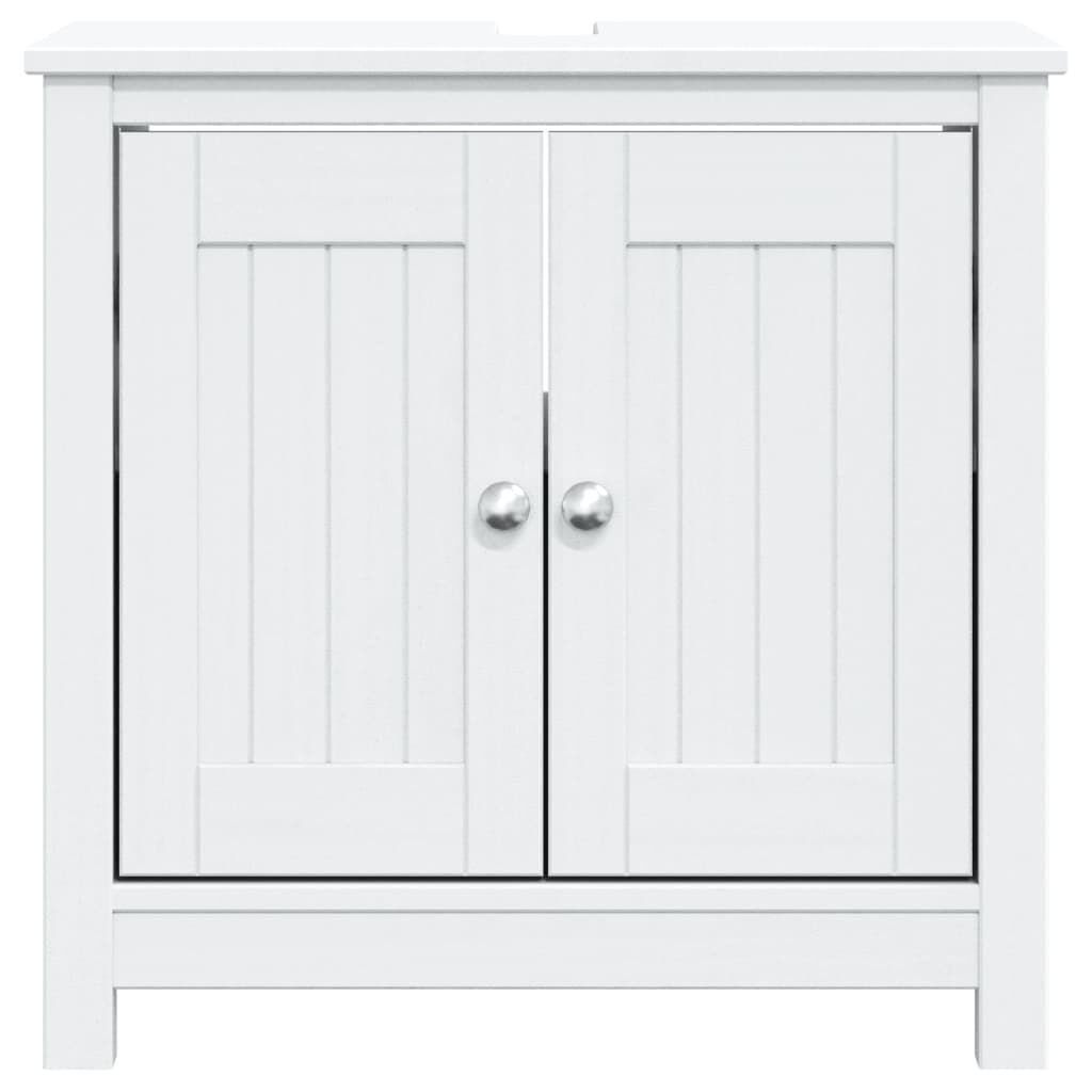 vidaXL Bathroom Sink Cabinet BERG White 60x34x59 cm Solid Wood Pine