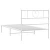 vidaXL Metal Bed Frame without Mattress with Headboard White 100x190cm