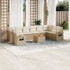vidaXL 11 Piece Garden Sofa Set with Cushions Beige Poly Rattan
