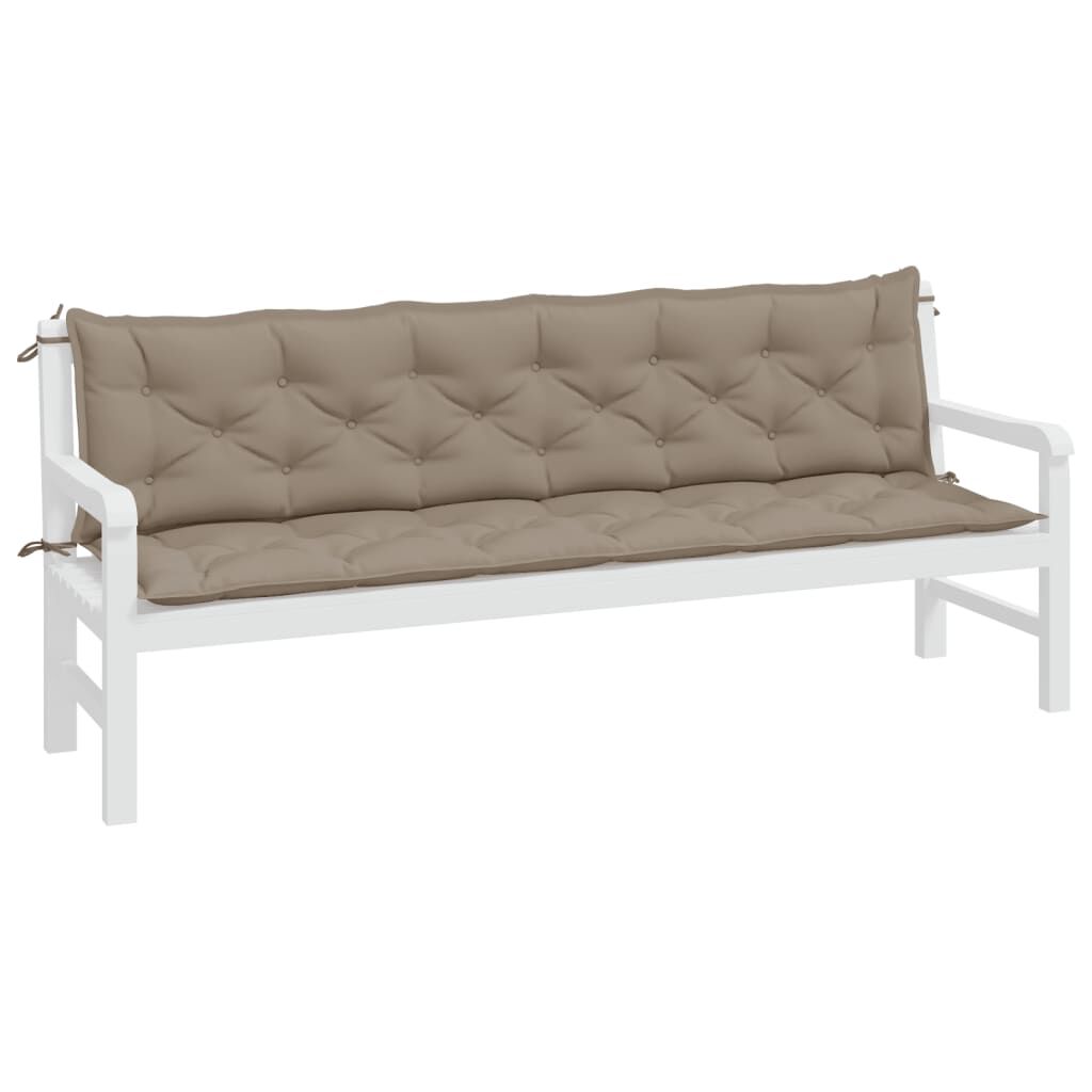 vidaXL Garden Bench Cushions 2 pcs Taupe 200x50x7 cm Oxford Fabric