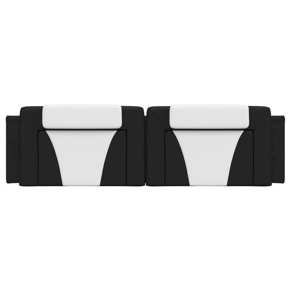 vidaXL Headboard Cushion "Viana" Black and White 183 cm King Faux Leather