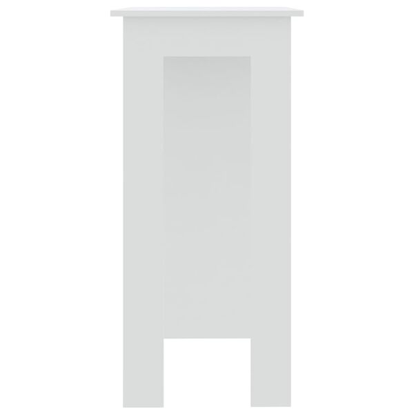 vidaXL Bar Table with Shelf White 102x50x103.5 cm Engineered Wood
