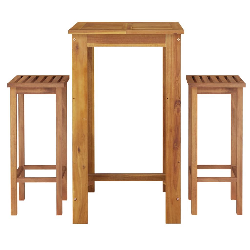 vidaXL 3 Piece Garden Bar Set Solid Wood Acacia