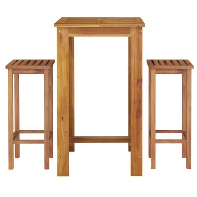 vidaXL 3 Piece Garden Bar Set Solid Wood Acacia