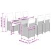 vidaXL 7 Piece Garden Bistro Set with Cushions Grey Poly Rattan