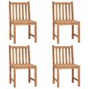 vidaXL Garden Chairs 4 pcs with Cushions Solid Teak Wood