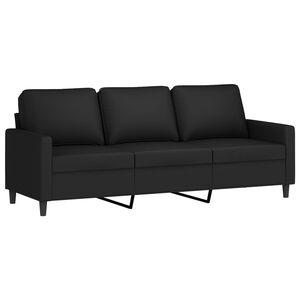 vidaXL 3-Seater Sofa Black 180 cm Velvet