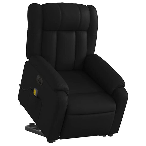 vidaXL Electric Stand up Massage Recliner Chair Black Faux Leather