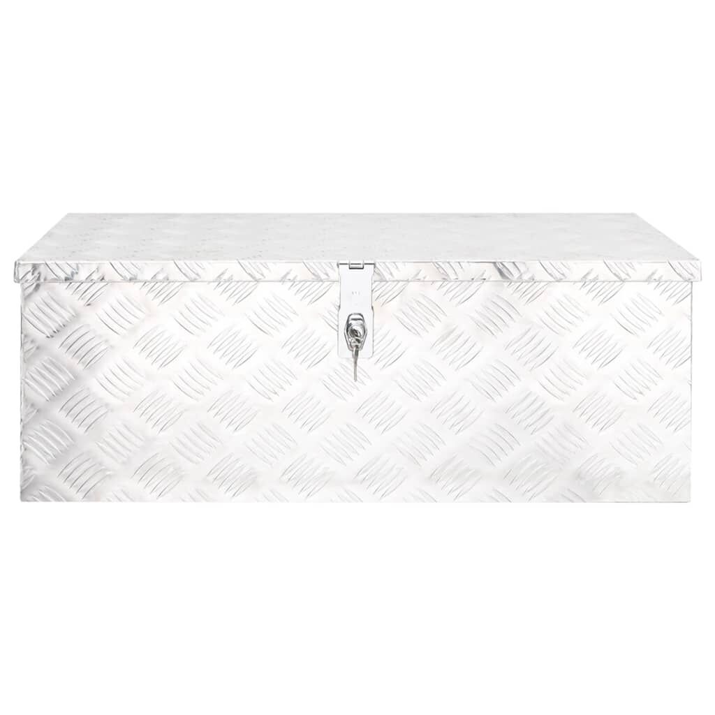 vidaXL Storage Box Silver 80x39x30 cm Aluminium