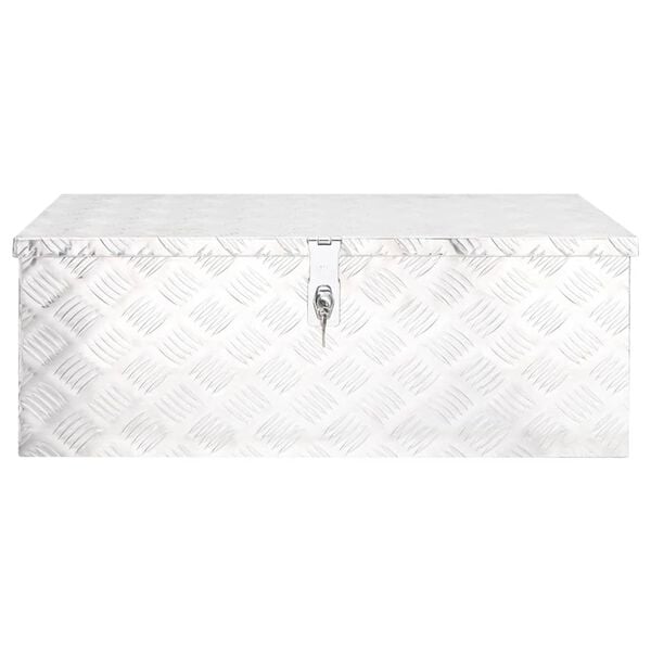 vidaXL Storage Box Silver 80x39x30 cm Aluminium