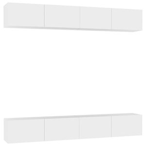 vidaXL TV Cabinets 4 pcs White 100x30x30 cm Engineered Wood