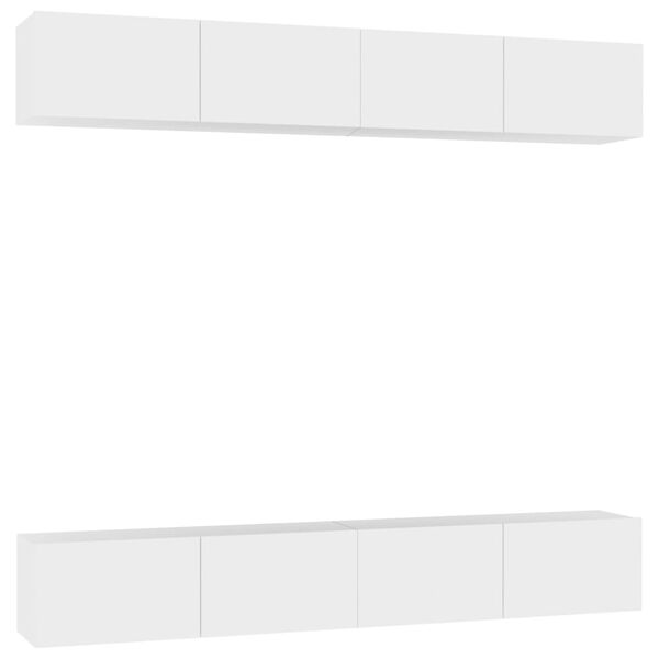vidaXL TV Cabinets 4 pcs White 100x30x30 cm Engineered Wood