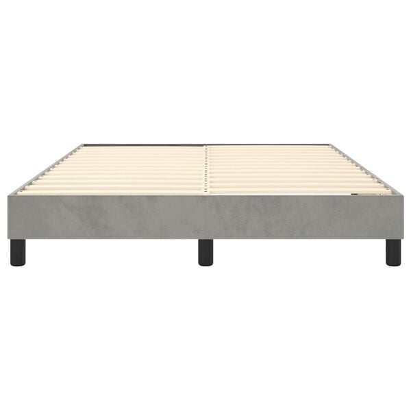vidaXL Bed Frame without Mattress Light Grey Full Velvet (US Only)