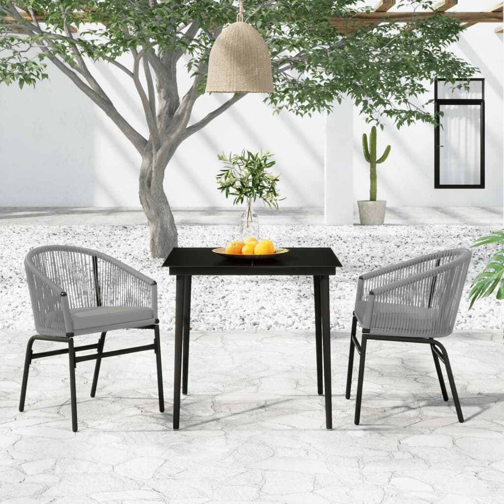 vidaXL 3 Piece Garden Dining Set Anthracite