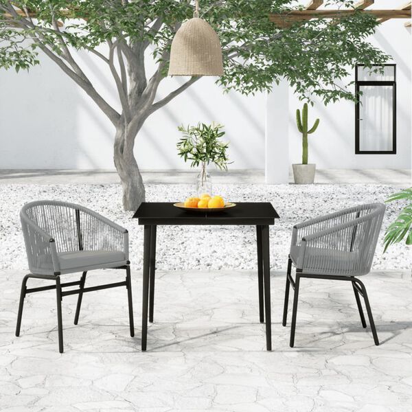 vidaXL 3 Piece Garden Dining Set Anthracite