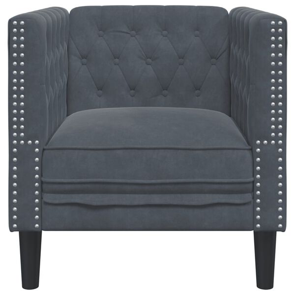 vidaXL Chesterfield Sofa Chair Dark Grey Velvet