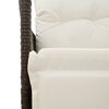 vidaXL Reclining Garden Chair with Cushions Brown Poly Rattan