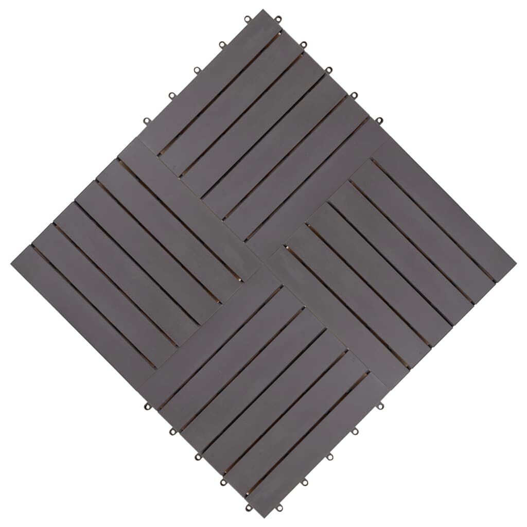 vidaXL Decking Tiles 10 pcs Grey Wash 30x30 cm Solid Acacia Wood