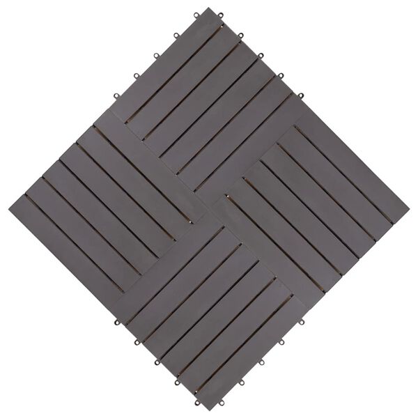 vidaXL Decking Tiles 10 pcs Grey Wash 30x30 cm Solid Acacia Wood