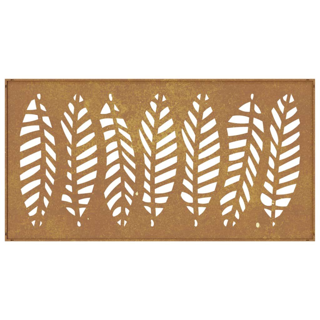 vidaXL Garden Wall Decoration 105x55 cm Corten Steel Leaf Design