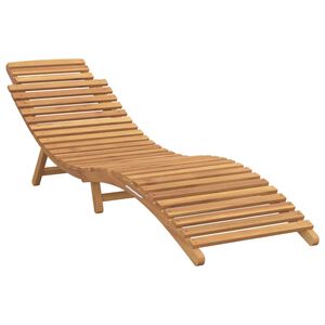 vidaXL Sun Lounger Folding Brown 198 x 55 x 58.5 cm Solid Teak Wood