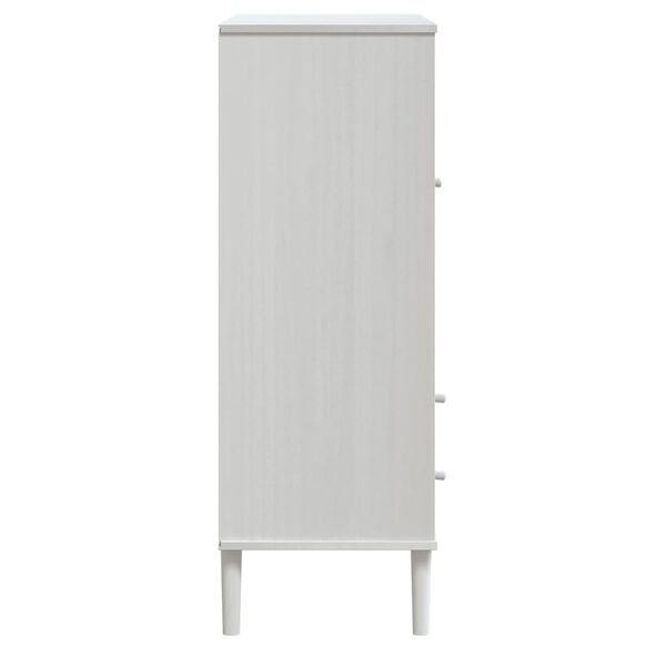 vidaXL Highboard SENJA Rattan Look White 90x40x112cm Solid Wood Pine