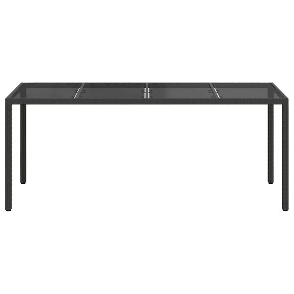 vidaXL Garden Table Black 190 x 90 x 75 cm Poly Rattan