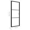 vidaXL Interior Door ESG Glass and Aluminium 76x201.5 cm Black