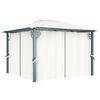 vidaXL Gazebo with Curtain 300x300 cm Cream Aluminium