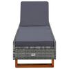 vidaXL Sunbed with Cushion Poly Rattan Grey