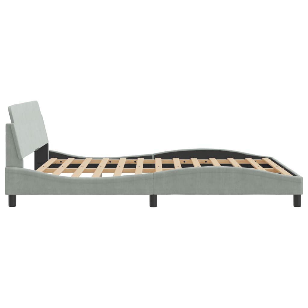 vidaXL Bed Frame without Mattress Light Grey 152x203 cm Queen Velvet