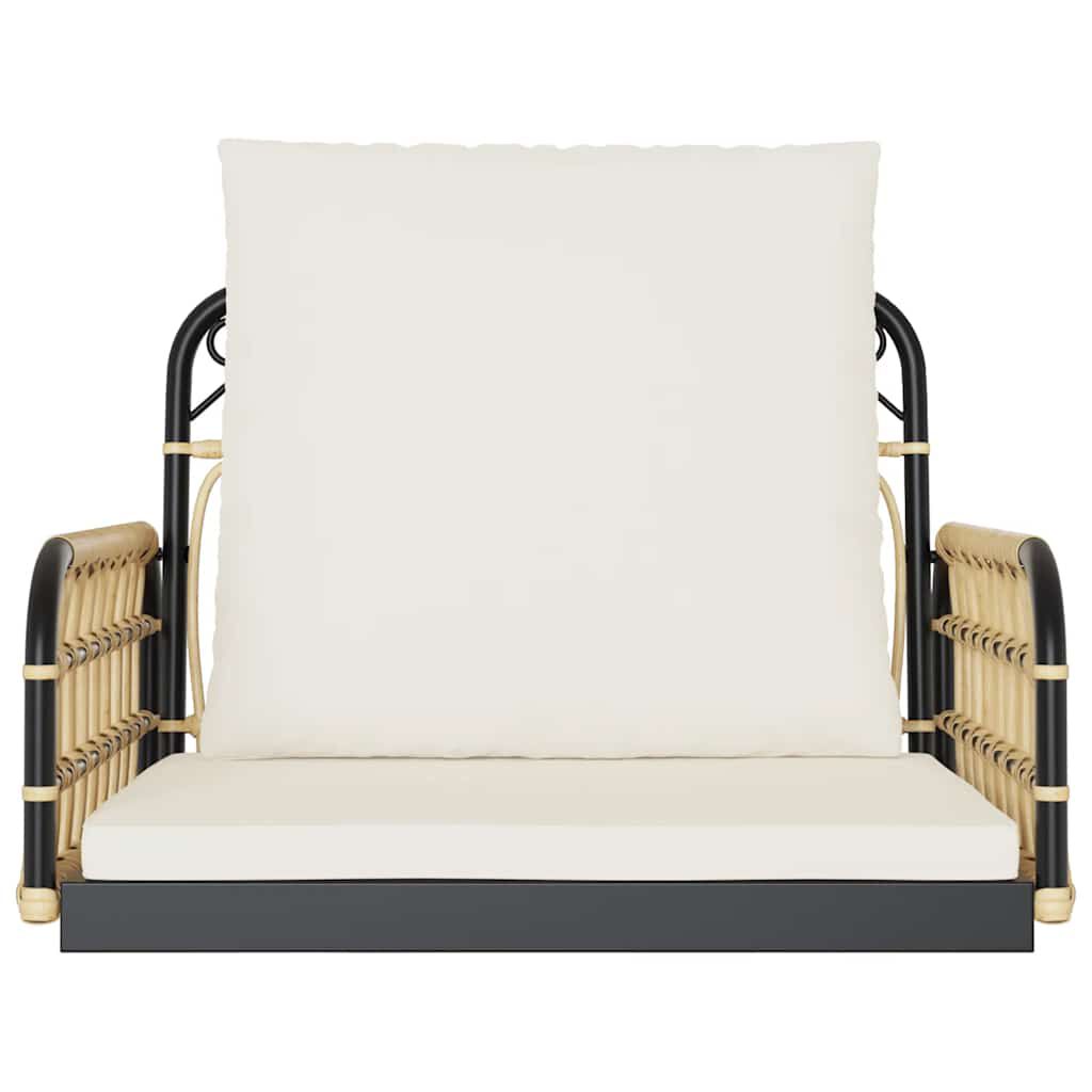 vidaXL Swing Chair with Cushions 63x58x39 cm Poly Rattan and Steel
