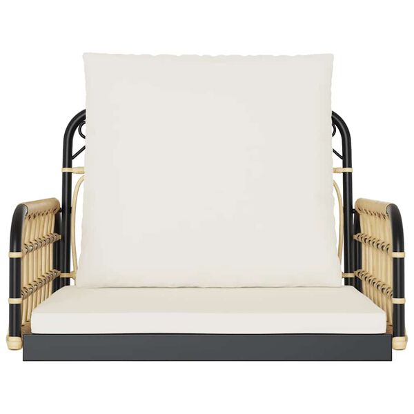 vidaXL Swing Chair with Cushions 63x58x39 cm Poly Rattan and Steel