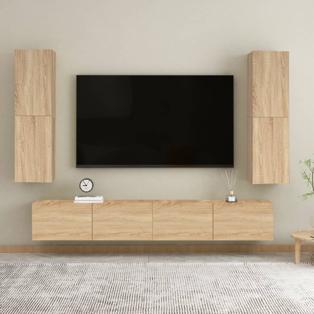 vidaXL TV Cabinets 2 pcs Sonoma Oak 30.5x30x110 cm Engineered Wood