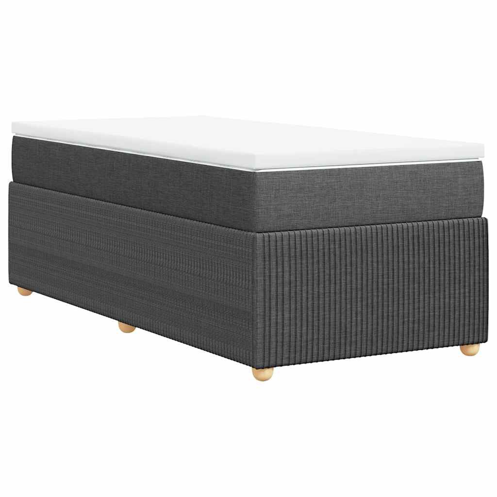 vidaXL Box Spring Bed with Mattress Dark Grey Twin XL Fabric